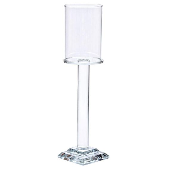 Подсвечник стеклянный на ножке 6.5×26 см подсвечник бокал декоративный прозрачный HP-4-42L | Зображення 1