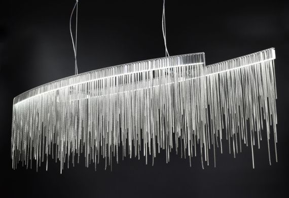 Люстра світлодіодна підвісна LED світильник для квартири на стелю лед 26760 Хром 20-120х23х100 см. | Зображення 2