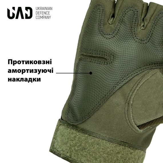 Рукавички тактичні короткопалі з захистом  UAD Зевс Олива M | Зображення 8