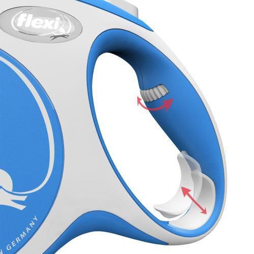 Рулетка Flexi New Comfort для собак, стрічка, розмір L, 8 м (синя) | Зображення 3