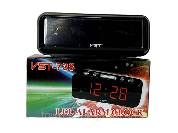 Часы электронные настольные красные VST-738 | Зображення 1