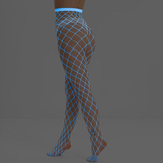 Колготки у велику сітку (світяться в темряві)  Babydoll 48 Білий yg135-2 | Зображення 8