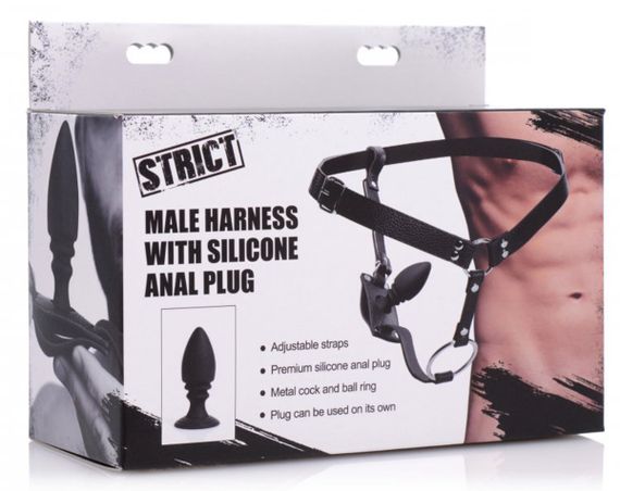 Портупея труси з кільцем на член Harness With Cock Ring And Anal Plug та анальною пробкою | Зображення 5