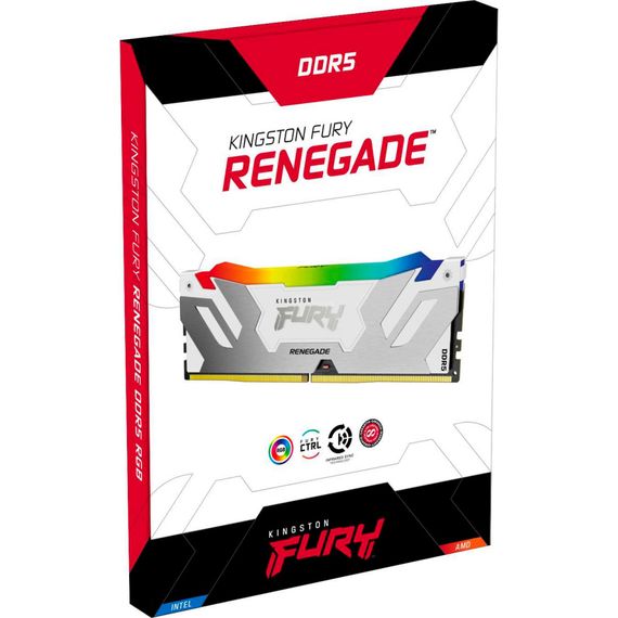 Модуль памяти для компьютера DDR5 32GB (2x16GB) 8000 MHz Renegade RGB White XMP Kingston Fury (ex.HyperX) (KF580C38RWAK2-32) | Зображення 3