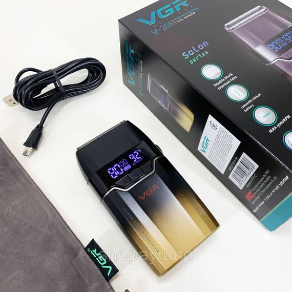 Портативная электробритва для бороды VGR V-308, Бритва для бороды электронная, Бритвы электрические CF-47 | Зображення 4