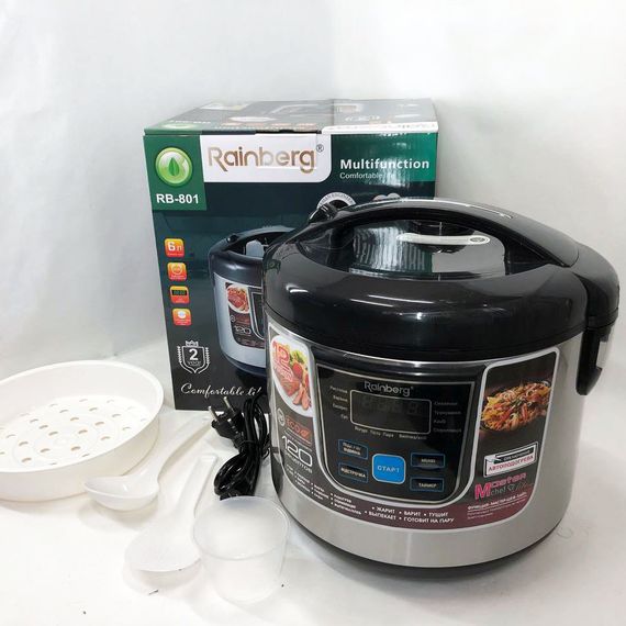 Мультиварка Rainberg RB-801 с 12 программами 1500 Вт на 6 литров, скороварка QZ-821 пароварка мультиварка | Зображення 3