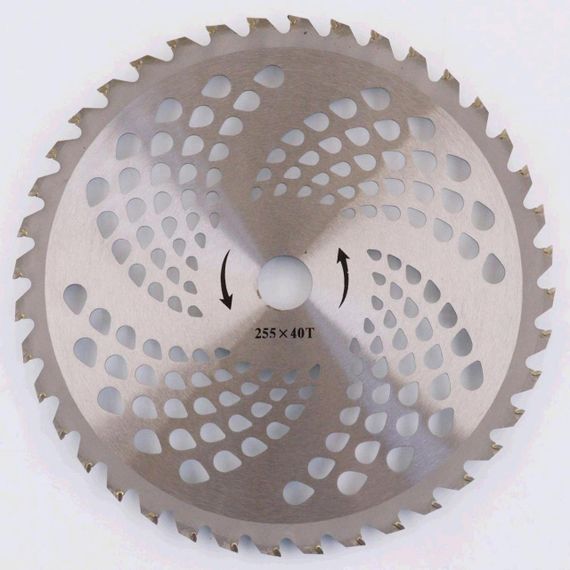Нож мотокосы   40T   (Ø255/25.4 mm)   (победитовые зубья)   (серебро) SVET