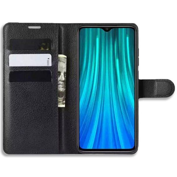 Чохол книжка з кишенями для карт на Xiaomi Redmi Note 8 Pro колір Чорний | Зображення 1