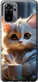 Чохол на Xiaomi Redmi Note 10S Білий кіт "5646u-2577-2448"