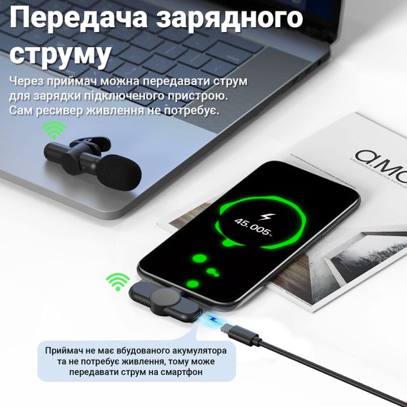 Беспроводной петличный Type-C микрофон Savetek P28 для смартфона, ноутбука, планшета, 2.4 ГГц | Зображення 7
