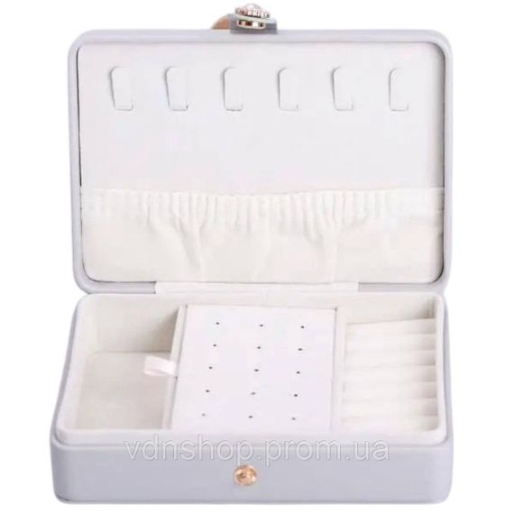 Шкатулка для украшений из эко кожи 16×11×4.7 см органайзер для ювелирных изделий HP-5-30G