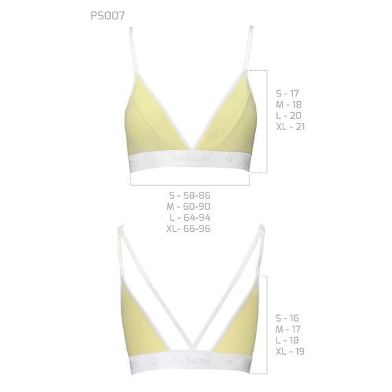 Спортивный топ с двойными бретелями Passion PS007 TOP XL, yellow | Зображення 4