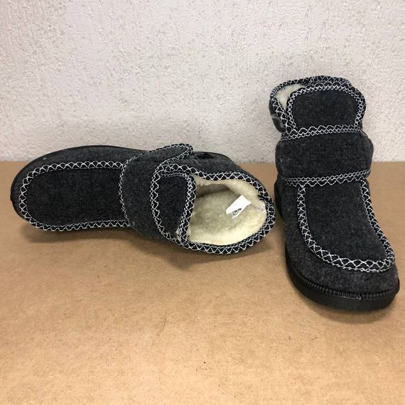 Черевики жіночі хутряні утеплені із застібкою 38 розмір. UF-708 Сірий колір