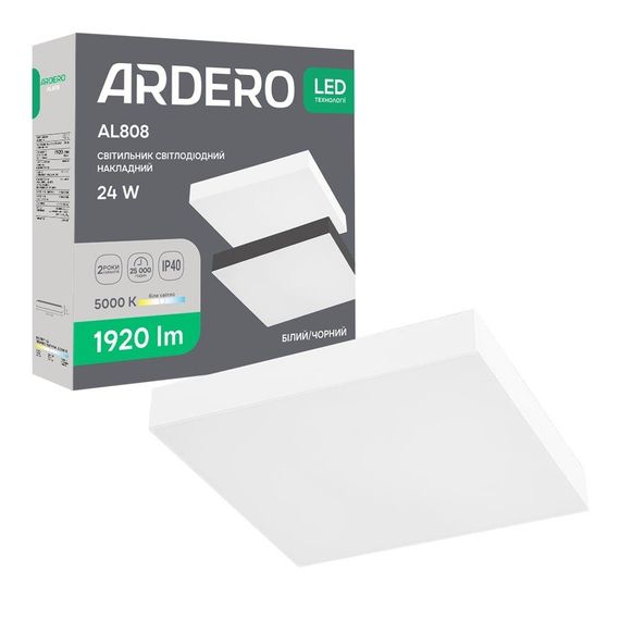 Світлодіодний накладний світильник Ardero AL808 24Вт 5000K білий