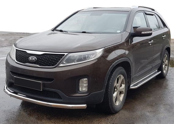 Передняя защита ST008 (2013-2015, нерж.) для Kia Sorento XM