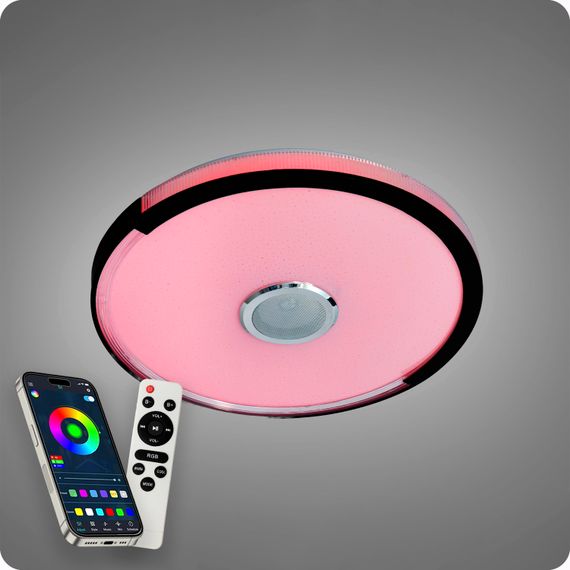 Люстра світлодіодна 517 Dlight RGB з пультом і  колонкою 80Вт Білий (02162) | Зображення 2