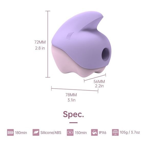 Вакуумний кліторальний смарт-стимулятор Magic Motion Unicorn Purple з вібрацією | Зображення 3