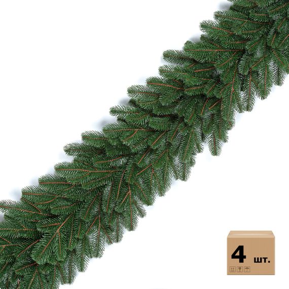 Хвойные гирлянды Lux литые зеленые (упаковка 4 штуки по 2 м)