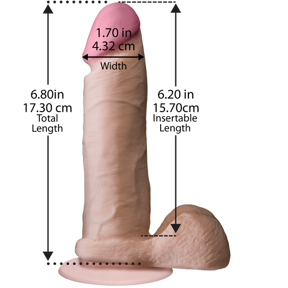 Фалоімітатор Doc Johnson The Realistic Cock 6 inch White – ULTRASKYN, Vack-U-Lock, діаметр 4,3 см | Зображення 4