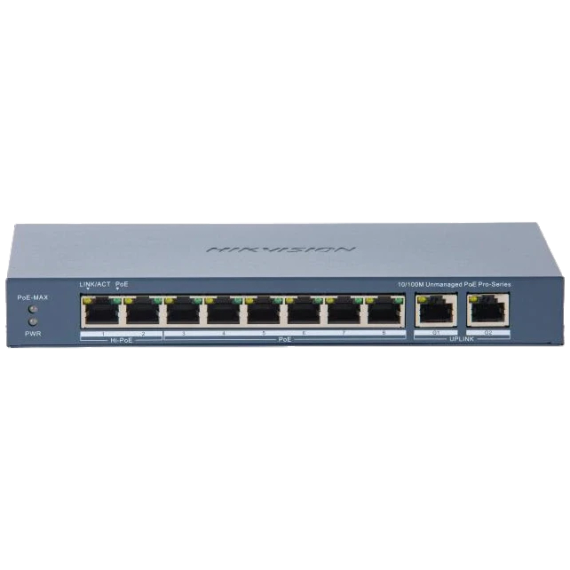 Hikvision DS-3E0310HP-E(C) POE Комутатор 10 портів некерований
