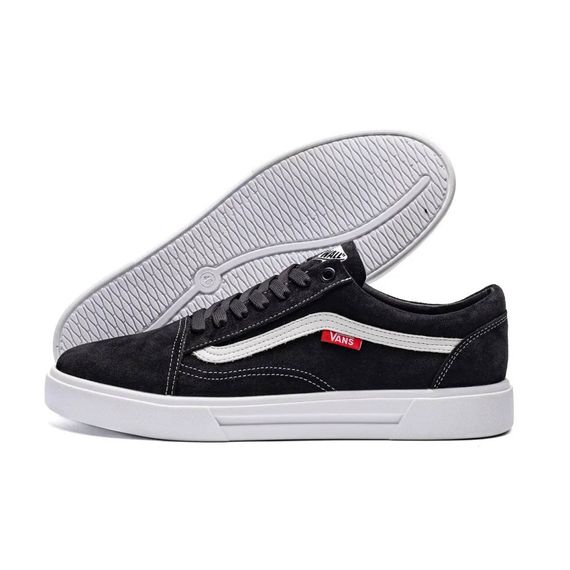 Демісезонні шкіряні (замш)  кеди Vans чорні | Зображення 6