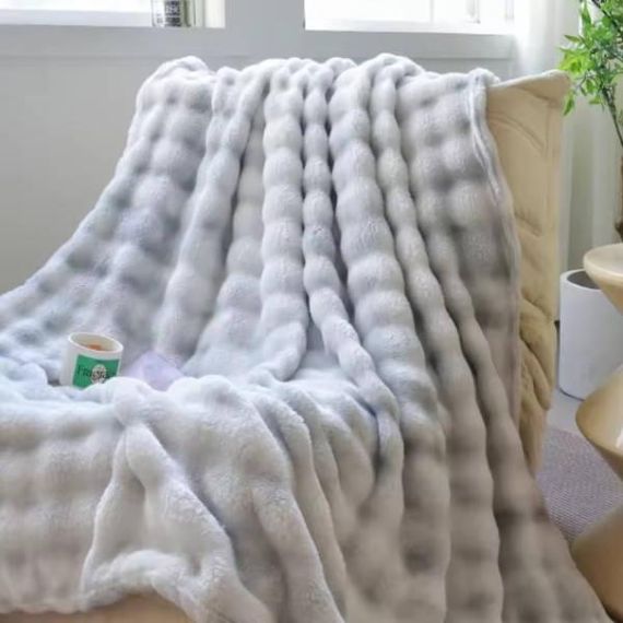 Меховое покрывало кролик евро размер 200x230см (28434)