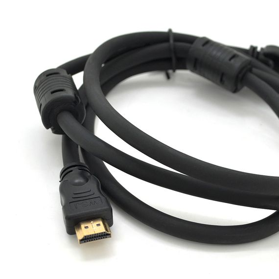 Кабель Ritar PL-HD348 HDMI-HDMI Ultra HD 4K,1080P, 1.5m, v1,4, OD-7.3mm, с фильтром, круглый Black, коннектор Gold, Пакет, Q150 | Зображення 1