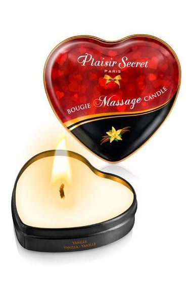 Розпродаж!!! Масажна свічка-серце Plaisirs Secrets Vanilla (35 мл) (термін 04.2026)