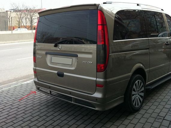 Накладка на задний бампер Sport (под покраску) для Mercedes Viano 2004-2015 гг