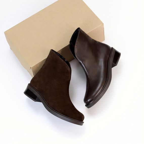 Шикарні черевики натуральна шкіра колір Шоколад стильний мінімалізм | Зображення 8