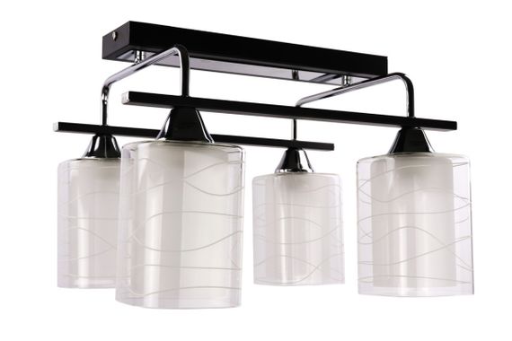 Люстра стельова на 4 лампочки 25723 Чорний 29х37х39 см.