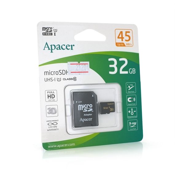 Карта памяти Apacer microSDHC Class 10 UHS-I,32GB