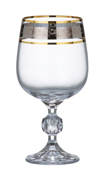 Набір келихів для вина Bohemia Claudia Gold 230 мл 6 шт 40149/43249/230 фужери для урочистостей і свят