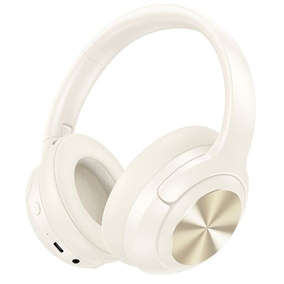 Накладні бездротові навушники Hoco W54 Young ANC Milky White