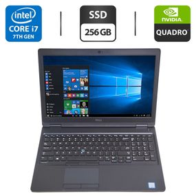 Мобільна робоча станція Dell Precision 3520 / 15.6" (1920x1080) IPS / Intel Core i7-7820HQ (4 (8) ядра по 2.9 - 3.9 GHz) / 16 GB DDR4 / 256 GB SSD / nVidia Quadro M620, 2 GB GDDR5, 128-bit / WebCam б/в