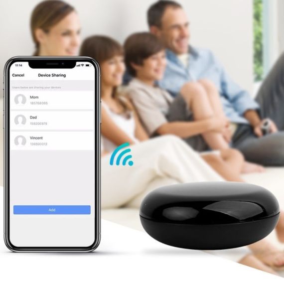 Универсальный умный IR пульт круглый WiFi google assistant Tuya | Зображення 2