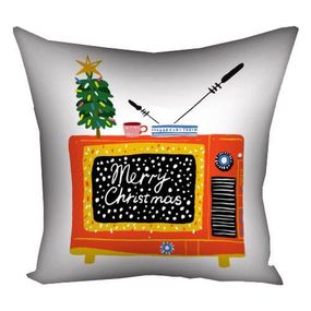 Подушка з принтом габардинова Merry Christmas. TV 40x40 см (4P_25NG006)