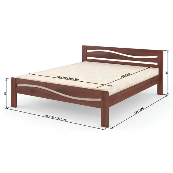 Двоспальне ліжко Mebigrand Неаполь Горіх лісовий 180х190 см (MBG-2196) | Зображення 2