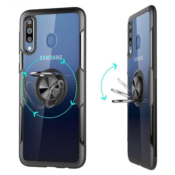 Чехол Primolux Ring Magnetic Stand для Samsung Galaxy M30 2019 (SM-M305F) - Black | Зображення 1