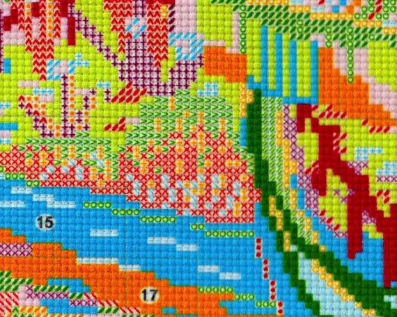 Набір для вишивання за нанесеною на канву схемою  "Color House". AIDA 16CT printed 35*19 см | Зображення 7