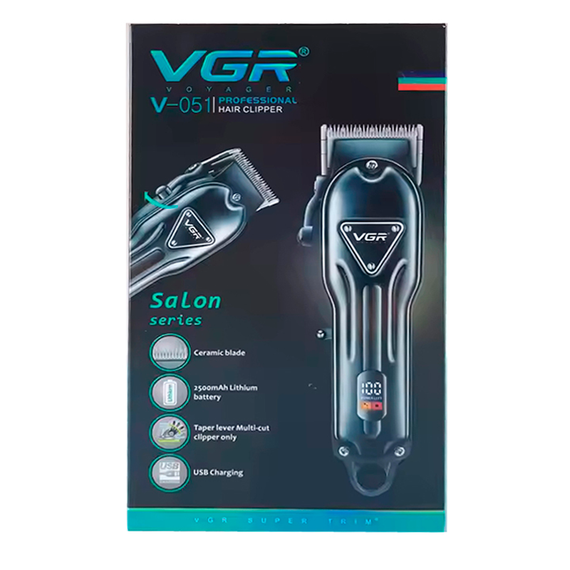 Аккумуляторная машинка для стрижки VGR V-051, 4 насадки, 2500 mAh, LED дисплей | Зображення 2