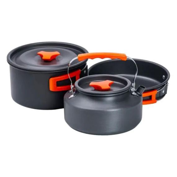 Набор туристической посуды в сумке для похода и кемпинга: кастрюля, сковорода, чайник HP39577C | Зображення 1