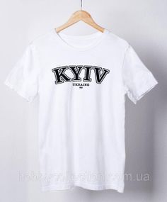 Футболка жіноча із патріотичним принтом "KYIV Ukraine 482" біла