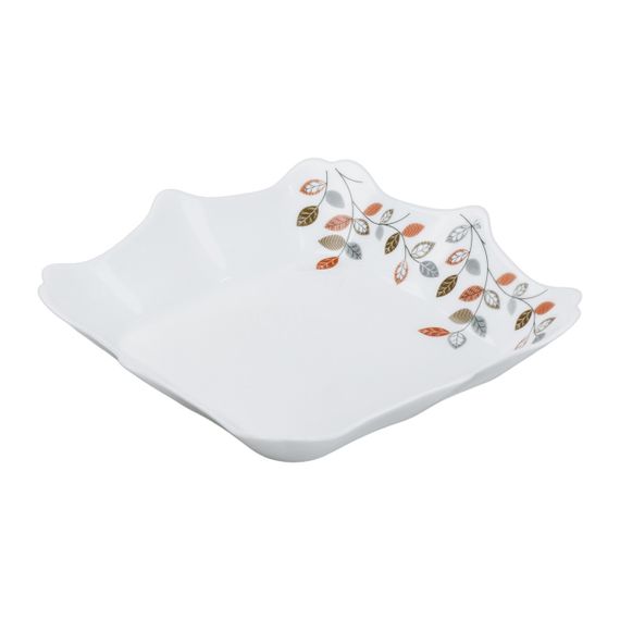 Столовый сервиз фарфоровых квадратных тарелок на 6 персон 24 предмета белый HP23405 | Зображення 2