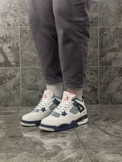 Кросівки Nike Air Jordan 4 Retro (white navy) | Зображення 5