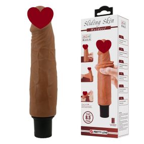 Вибратор реалистик Baile Waldofr с подвижной кожей, мулат, 21.5 х 4 см sexstyle