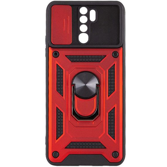 Ударостійкий чохол Camshield Serge Ring для Xiaomi Redmi Note 8 Pro TPU+PC, Шторка на камеру, Червоний | Зображення 1
