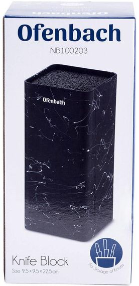 Підставка-колода Ofenbach Black Marble для кухонних ножів і ножиць 9х9х22см | Зображення 5