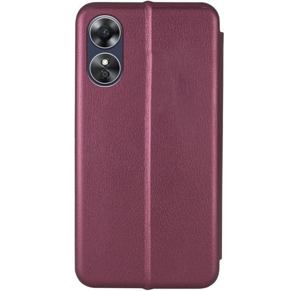 Шкіряний чохол (книжка) Classy для Oppo A17 / A17K Слот для візитки, Бордовий | Зображення 1