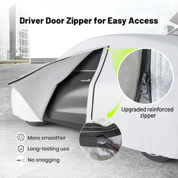 Автомобільний чохол тент для Tesla Model 3 водонепроникний сонцезахисний 6-шаровий з блискавкою та портом заряджання від дощу | Зображення 5